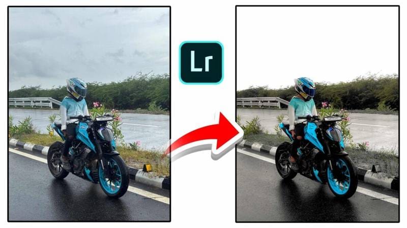 Moody Street Motorcycle Photography Editing on wet road
